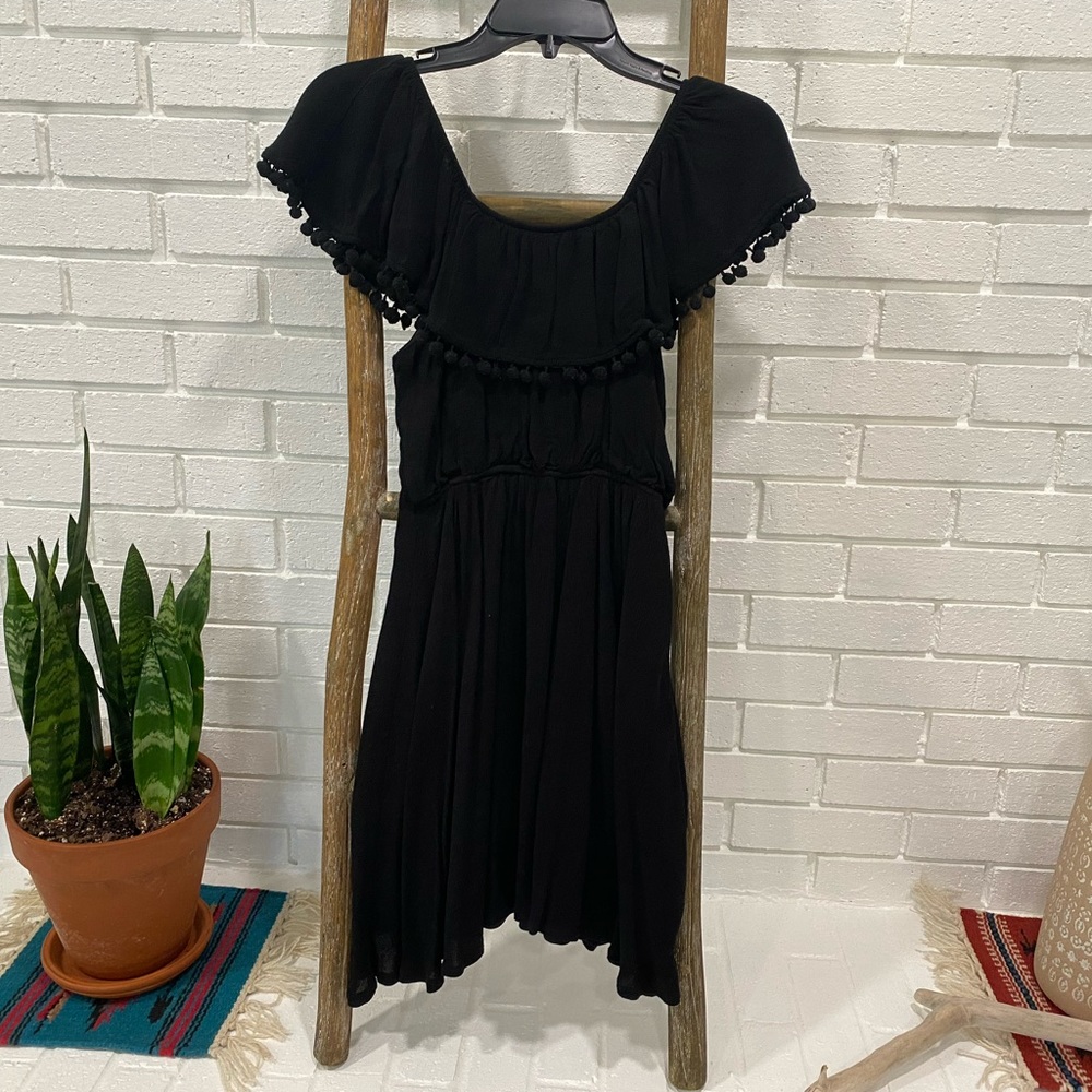 Black off the shoulder cantina dress